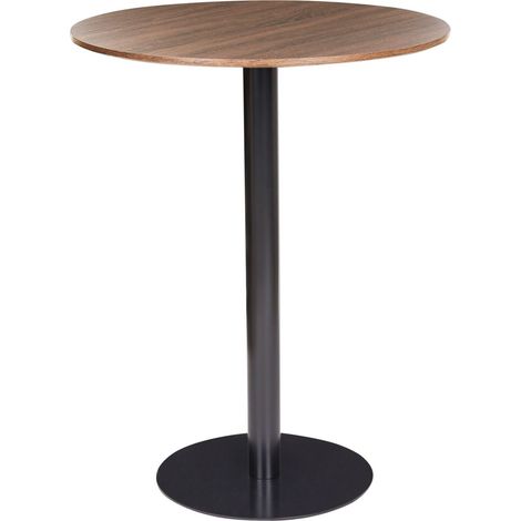 Tavolino da bistrot con base in metallo e piano in MDF 80 x 80 cm Cucina marrone scuro e nero Morella (1/5)
