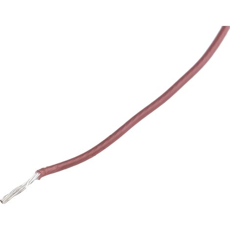 Fil de câblage à gaine PTFE RS PRO, 0,6 mm², 20 AWG, 200°C max, PTFE Marron, 100m ( Prix pour Bobine de 100 Mètres )