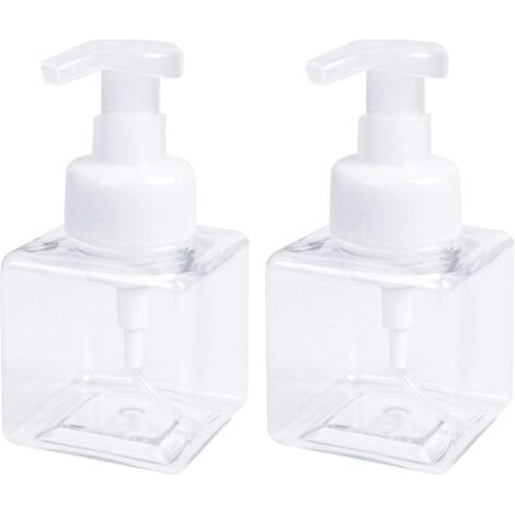 Lot de 2 distributeurs de savon mousse 250 ml (8,5 oz) - Flacon pompe vide pour cuisine ou salle de bain - Savon pour les mains, nettoyant pour le visage (1/5)