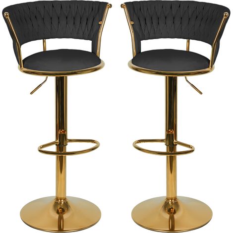 Haloyo® Sgabelli da bar, set di 2 sedie da bar, sedia alta da cucina per sala da pranzo, soggiorno, bistrot, nero (1/5)