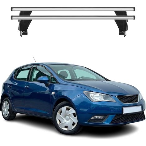 OMAC Dachträger Querträger Alu für Seat Ibiza IV 2008-2017 – Abschließbar – T-Nut – City-Crash-getestet – Max. 50 kg Silber (1/5)