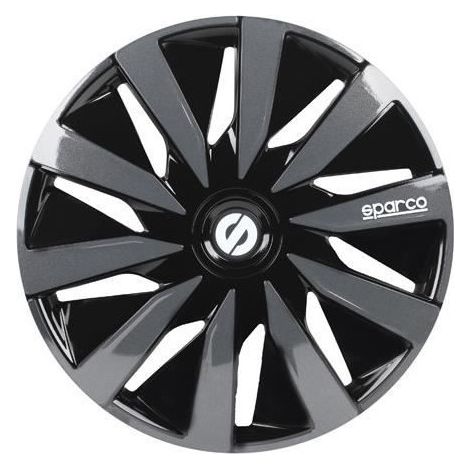 SPARCO 4 Enjoliveurs Lazio 14 Noir et Gris (1/2)