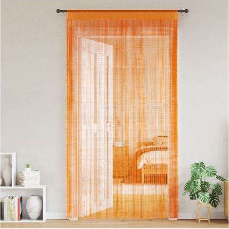 Orangefarbene Jalousien mit Kordelzug, 2 Stück, 100 x 250 cm (1/5)