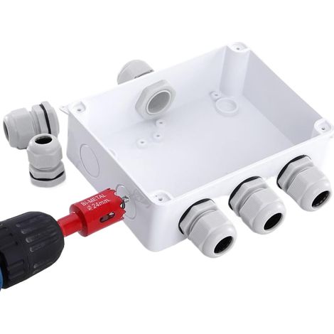 Boîte de jonction étanche avec couvercle rabattable avec joint  Boîte de jonction électrique étanche pour mur, intérieur, balcon, terrasse, jardin, éclairage et (1/5)