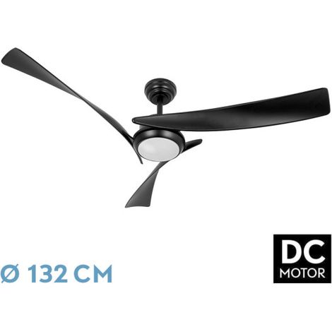 Ventilador Dc Tarento 24w Negro 3aspas 6vel 132d 2424 Lm 3000k, 4000k, 6500k Remoto+ Regulable Intensidad+ Temporizador+ Memoria (1/3)