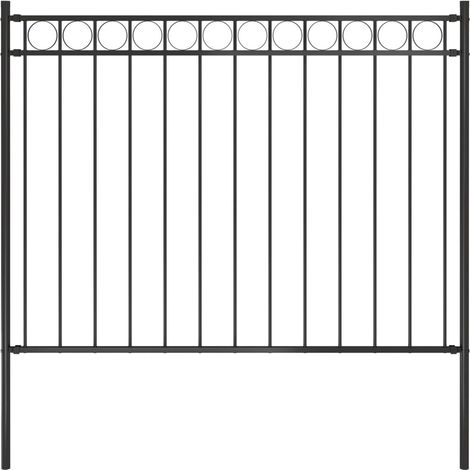 vidaXL Recinzione da giardino in acciaio 1,81x1 m nera