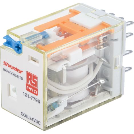 RS PRO Relais sans accrochage 4 RT, bobine 24V c.c. Enfichable 180W ( Prix pour 1 )