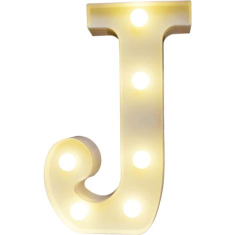 Lettres lumineuses en forme d’alphabet avec ampoules, lumière chaude constante, 2 piles AA, résistance IP54 (blanc chaud) (1/5)