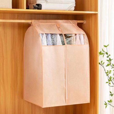2 fundas de tela para ropa, bolsas de almacenamiento para vestidos, trajes y abrigos, bolsas para armarios, 6050110 (rosa, azul) (1/2)