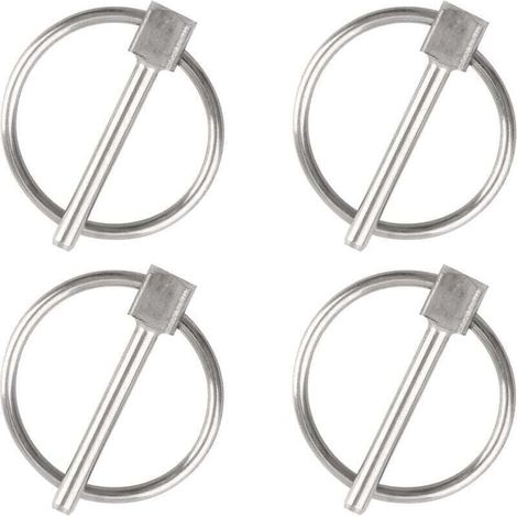 Sicherheitsstift, 4 Stück, Durchmesser 3 mm, runder Sicherheitsstift aus Edelstahl, Anhänger-Sicherungsstift, Lynchstift für Gleise, Bauernhof, Rasen (1/4)