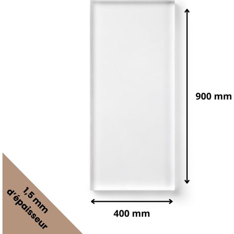 Plaque verre acrylique transparent 1,5 mm - 40 x 90 cm (400 x 900 mm) - Verre synthétique - Plaque PMMA XT - Plexiglass