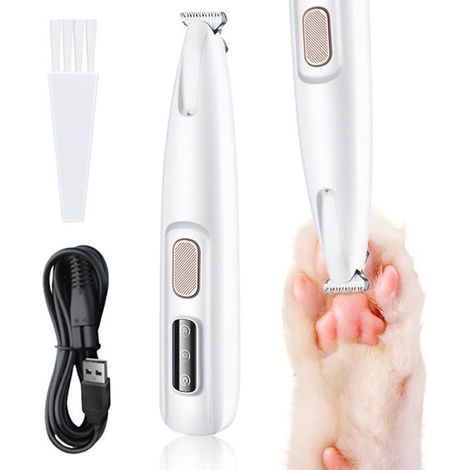 Coupe-pattes pour animaux de compagnie léger, silencieux, professionnel, étanche et rechargeable avec lumière LED, adapté aux chats et aux chiens.