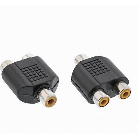 MaxTech - Connettore Adattatore Splitter Rca Femmina A 2 Aux Rca Femmina Audio Video C-026 - (1/5)