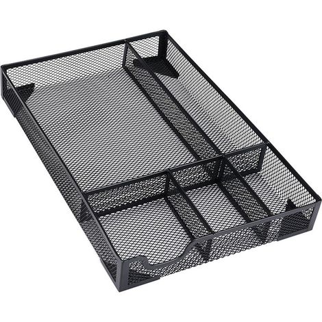boîte de rangement-Organiseur de bureau avec 5 compartiments anti-glissement pour crayons et accessoires de bureau (1/5)