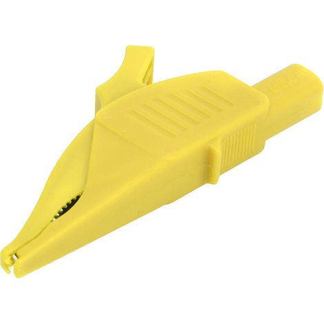 Elektrische Klemme aus Messing, PA-Isolierung, 4 mm/0,2 Zoll Backe, Sicherheitsbügel, selbsttestende Batterie, 32 A/1000 V, gelb (1/5)