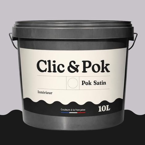 POK SATIN Peinture Mur Plafond – Intérieure Satinée, Lessivable, Multisupport - Taupe Grisée - 10L