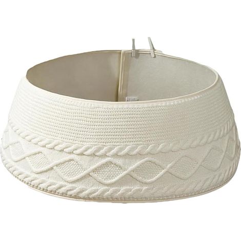 Arbre De Noël - Collar En Tissu Blanc - Pour Arbre Artificiel Jusqu'à 270 cm - Diamètre 75 cm Hauteur 45 cm - 1 Pièce (1/5)