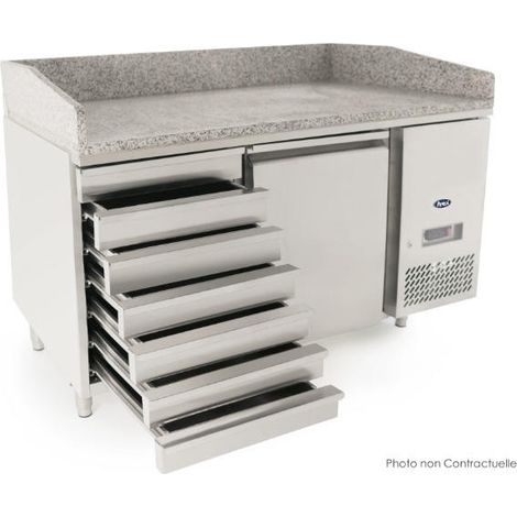 Table Pizza Réfrigérée Tropicalisée - 1 porte 7 tiroirs à pâtons - Atosa
