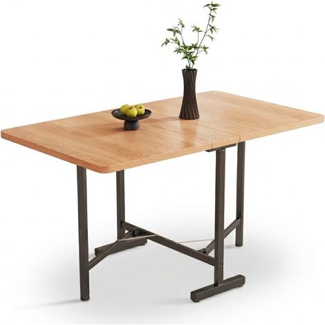 ELVMI Ausziehbarer Esstisch mit Klappbarer Ablage, 60 kg, Wohnzimmer und Küche, Weiß Eiche (1/5)