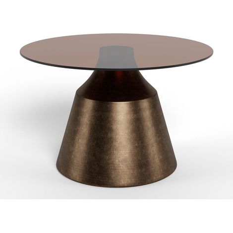 Mesa de centro Norsica 1055 , 42x0x0cm, Diámetro: 70, Vidrio templado, Redonda (1/5)