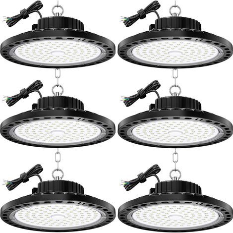 LED Industrielle 100W 6 Pièce, Lampe Atelier Eclairage Garage 10000LM avec Chaîne Métallique 30CM, Driver, 6500K IP65 Projecteur LED Intérieur pour Entrepôts Usines (1/5)