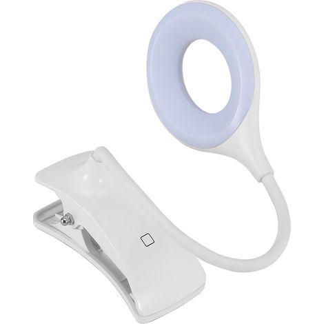 Lampe LED rechargeable à pince, liseuse de bureau sans fil, éclairage d'étude avec protection des yeux, 3 modes, idéale pour lecture et travail. (1/5)