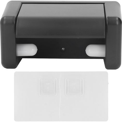Boîte murale pour papier toilette – Sans perçage, autocollante – Anti-humidité – Noir (1/5)