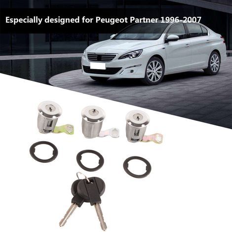 252522 Jeu de barillets de serrure de porte de voiture avec clés pour Peugeot Partner Citroen Berlingo Xsara (1) (1/5)