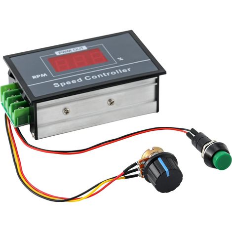 1 Pièce Contrôleur de vitesse de moteur PWM réglable DC 6-60V 12V 24V 36V 48V 30A, régulateur de contrôle de moteur DC à affichage numérique avec interrupteur de démarrage et d'arrêt (1/5)