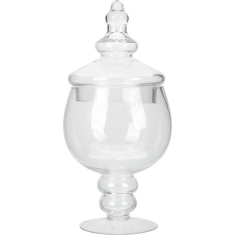 Bonbonnière en verre avec couvercle, bocal à biscuits transparent avec couvercle, bol à bonbons en verre. (1/5)