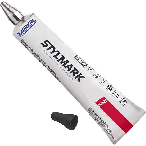 Markal 96655 - Pennarello, punta a sfera, 3 mm, in acciaio, colore: nero