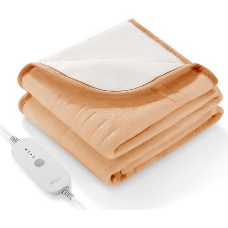Surmatelas Chauffant électrique avec 4 Niveaux de Chaleur, Chauffage Rapide, arrêt Automatique après 10 Heures, Lavable en Machine, Protection Contre la surchauffe et 150 x 80 cm (Camel) (1/5)