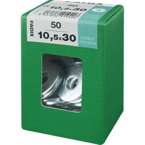 Caja l 50 unid. arandela plana ancha cinc 10,5x30mm fadix (1/2)