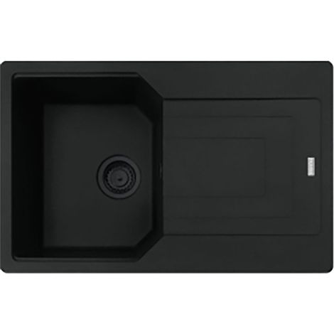 Franke Einbauspüle Urban Flächenbündig UBG 211-78, Fragranit Black Collection, Drehknopfventil Schwarz (1/3)