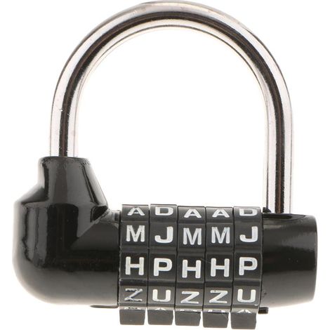 Alliage De Zinc 5 Lettres De Cadran Combinaison Cadenas Code Mot De Passe Serrure Noir (1/5)