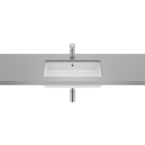 Roca – Vasque carrée à encastrer par-dessous 600x400 mm – Porcelaine – Profondeur 110 mm – Pour espaces confinés