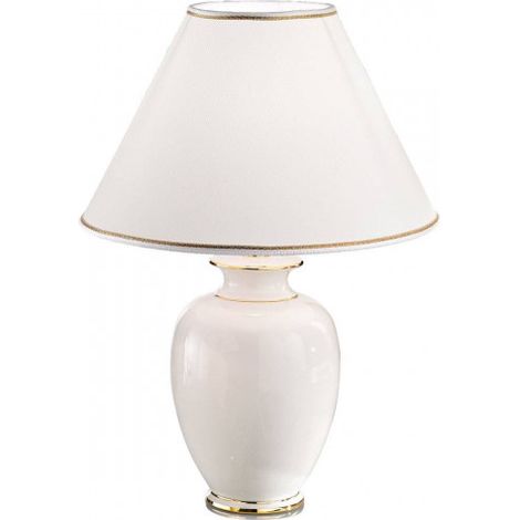 Kolarz GIARDINO - Lampe de table à abat-jour fuselé en tissu Lifestyle, ivoire poli, 1x E27 (1/4)