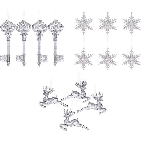 Guirlande De Décorations De Noël - Pendeloques En Acrylique Transparent En Forme De Goutte De Glace - Pour Arbre De Noël, Cheminée, Extérieur - Lot De 24 Pièces (1/5)