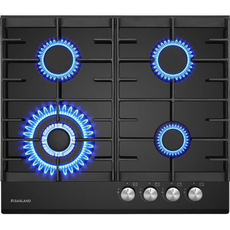 GASLAND Plaque de Cuisson à Gaz Naturel/Butane/Propane encastrée, Verre trempé - GH604BF - 4 Foyers - 8000W (1/5)