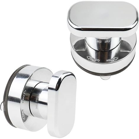 Poignée d'aspiration pour Porte en Verre Douche Forte Ventouse Tiroir Verre Miroir mur Carreaux Poignées - 2pcs (argent) (1/5)