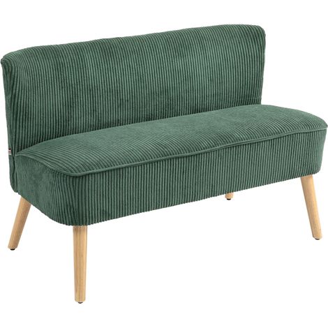 Canapé 2 places velours vert bois 117x56,5x77 cm