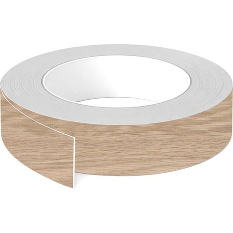 1x Bande de chant ABS sans colle 23 mm x 5 m épaisseur 0,8 mm facile à appliquer bricolage étagère meuble panneau plan de travail bois stratifié, Chêne Baronia clair (1/3)