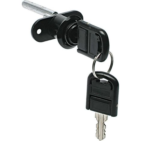 cerradura redonda cajon d16x22 negro con vastago c/llaves f/negra artic. p/buck de cajones. llaves diferentes acabado negro