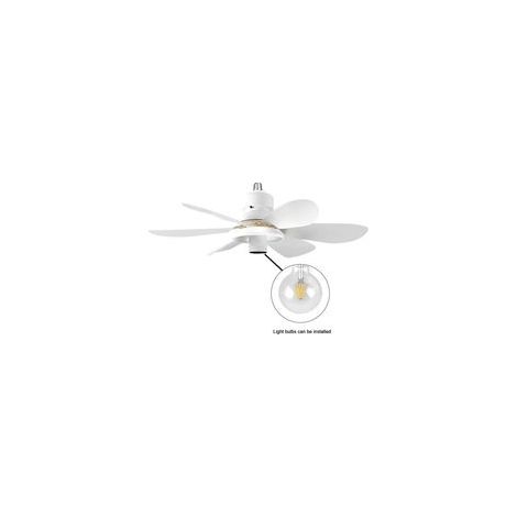 Ventilateur Plafond Avec Lumiere Et Télécommande, Petit Plafonnier Silencieux 3 Vitesses (ampoule non incluse)