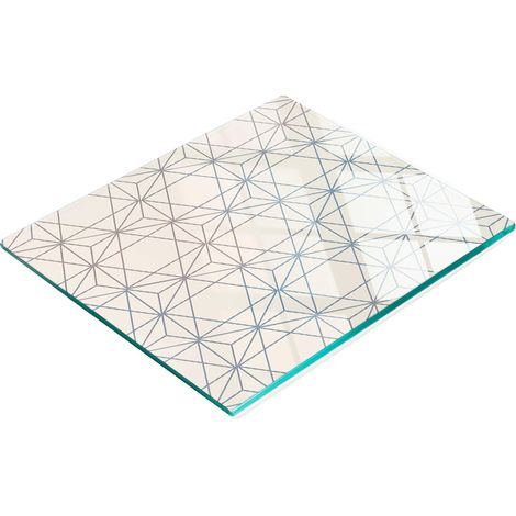 Tabla de cocina de vidrio templado con figuras geom茅tricas gr谩ficas 60x52 cm (1/5)