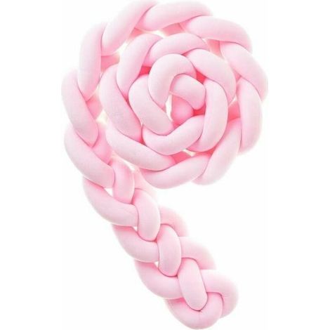 SNQ – Tour de lit bébé tressé en velours 1.5m – Protection contre les chocs – Lavable en machine – Décoratif pour chambre d'enfant (1/4)