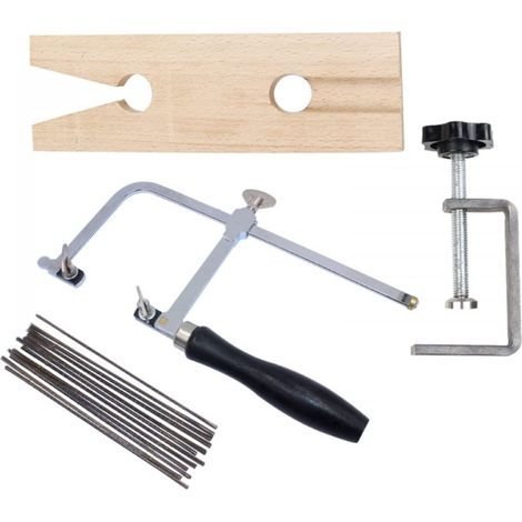 Kit de scie professionnelle 3 en 1 pour bijoutier avec cadre de scie, 144 lames en bois, pince à épingles, bois et métal (1/4)
