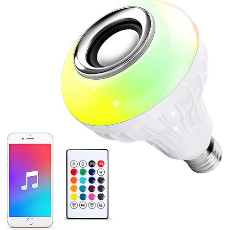 Ampoule Lumineuse Et Sonore Sans Fil - Ampoule LED RGB avec Commande à Distance - Base E26 - Pour Décoration Intérieure et Événements - 1 Pièce (1/5)