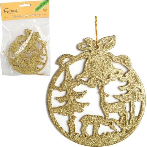 Dekorativer Glitzeranhänger, 10 cm, Gold (1/2)