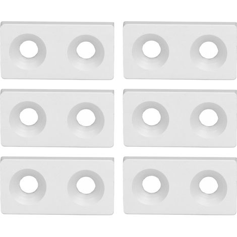 Lot de 10 plaques de recouvrement à double trou en alliage d'aluminium pour profilés et machines CNC, couleur argent. (1/5)